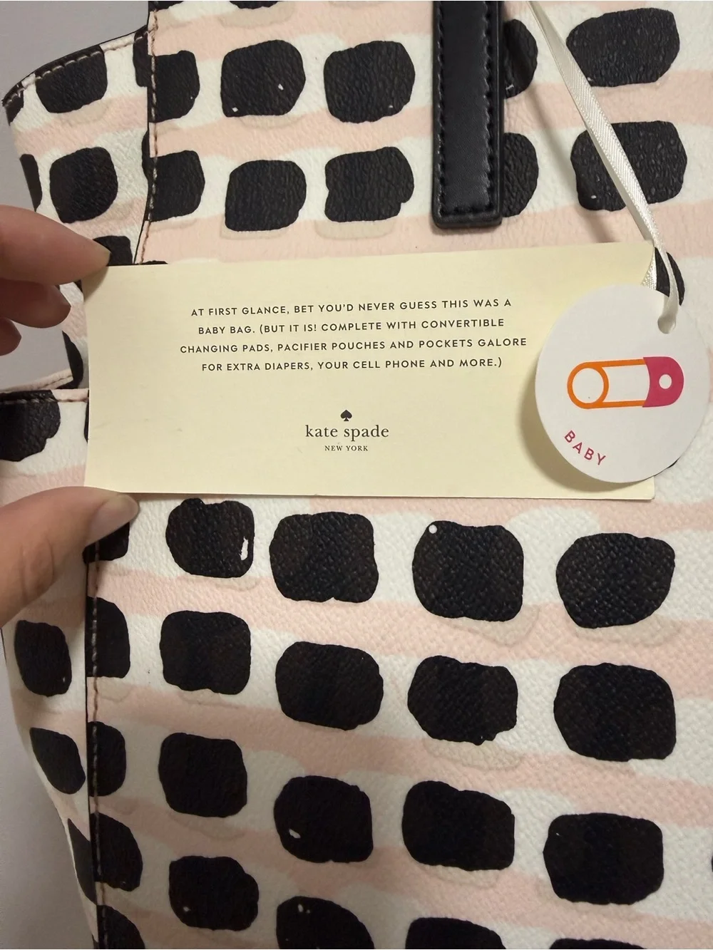 NWT kate spade Black and Pink Baby Bag